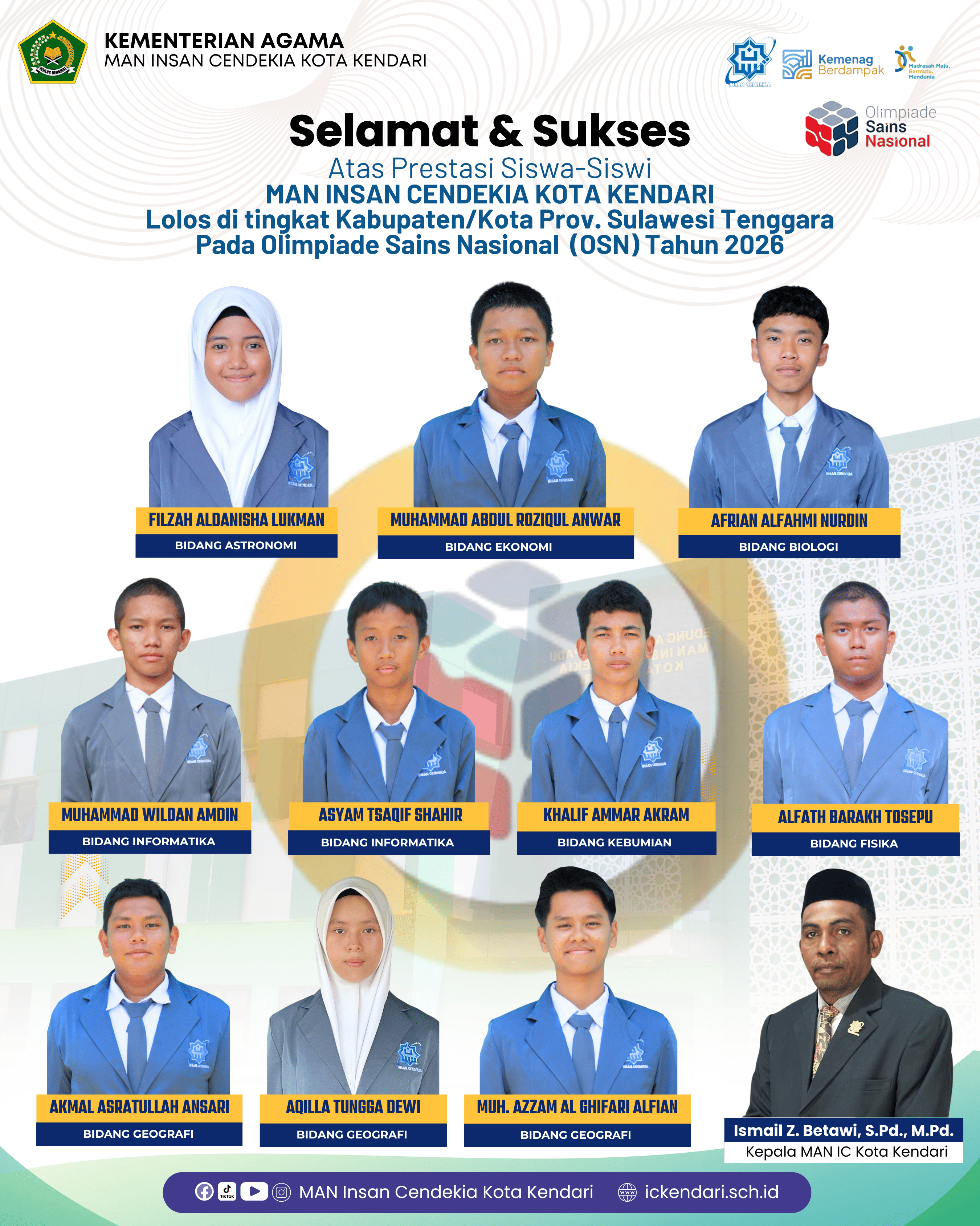 Lolos pada Olimpiade Sains Nasional (OSN) ke tingkat Provinsi