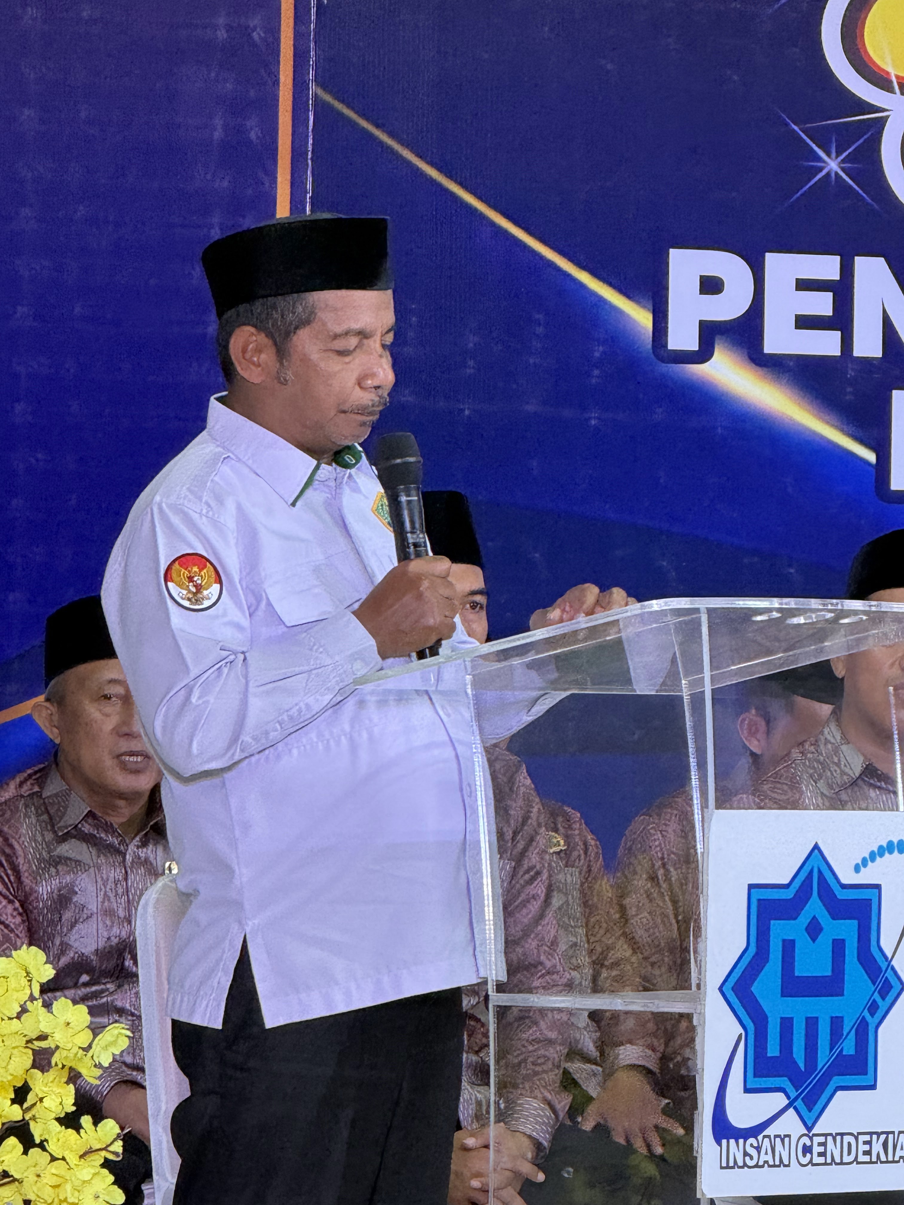Kepala Kanwil Kemenag Sultra, H. Mansur, saat memberikan sambutan