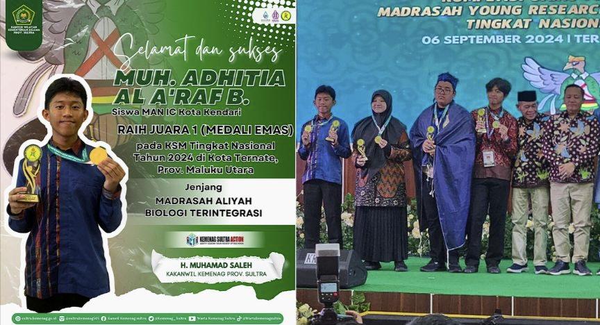 Sabet Medali Emas KSM Nasional, Muh. Saleh Sebut Kualitas Madrasah di Sultra Semakin Maju