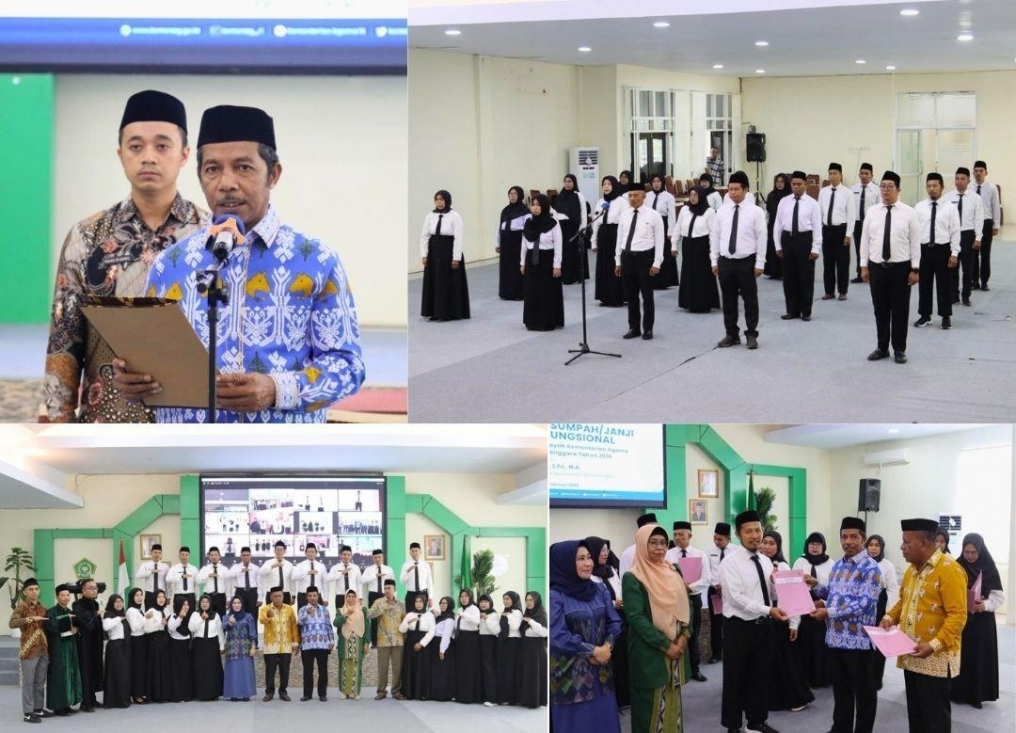 Lantik Pejabat Fungsional, Kakanwil Kemenag Sultra Tekankan Loyalitas dan Keteladanan