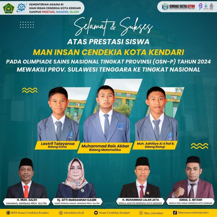 MAN Insan Cendekia Kota Kendari Melaju Ke OSN Tingkat Nasional