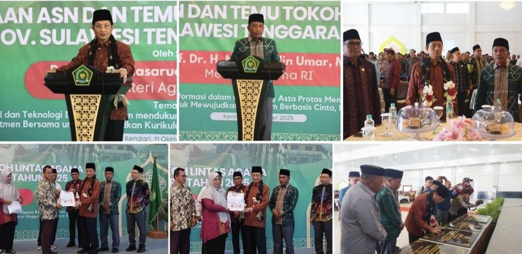 Menteri Agama Beri Pembinaan Bagi ASN Kemenag Sultra dan Resmikan Delapan Gedung SBSN